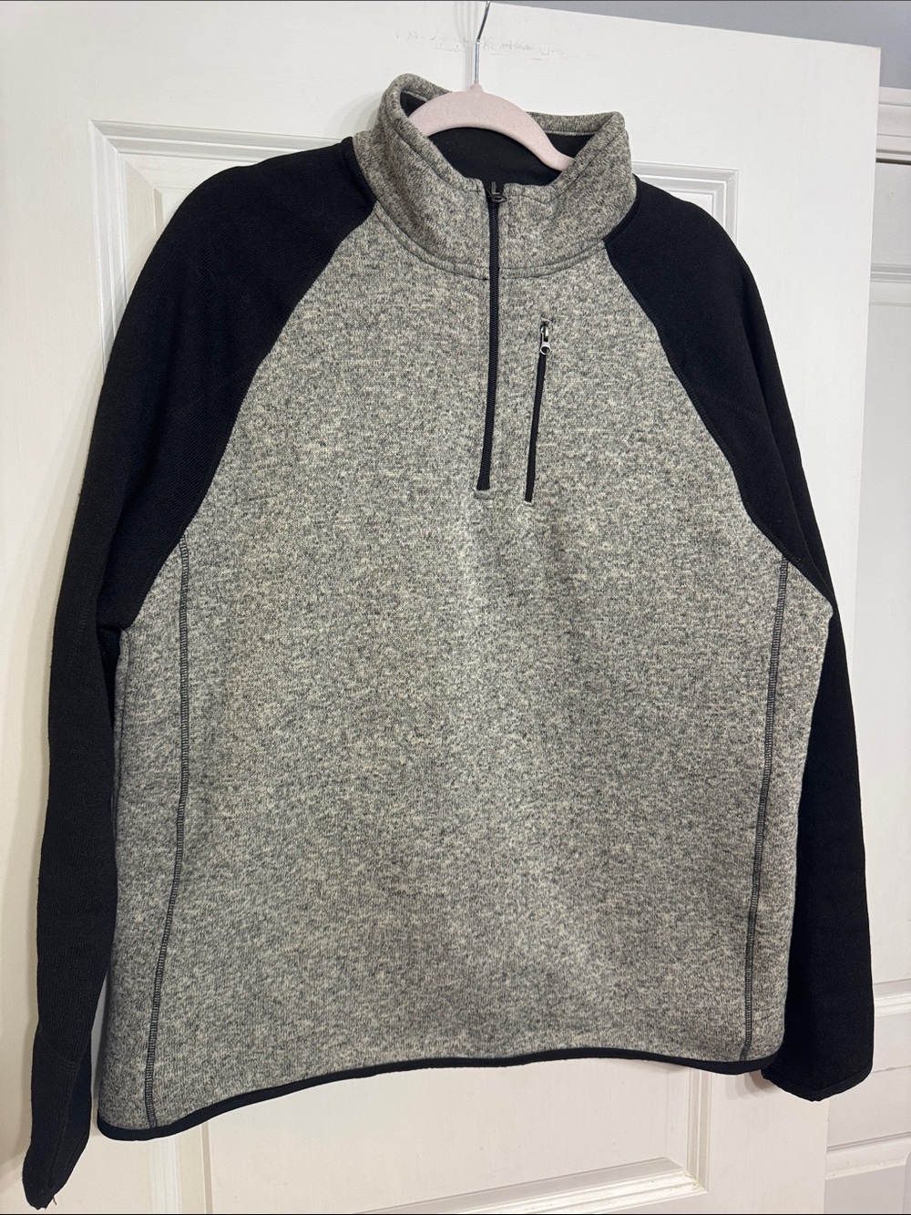 Beverly Hills Polo Club Grey & Black Half-Zip Pullover